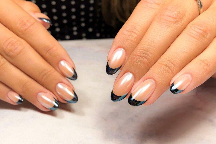 Френч 2020 с втиркой - фото маникюра