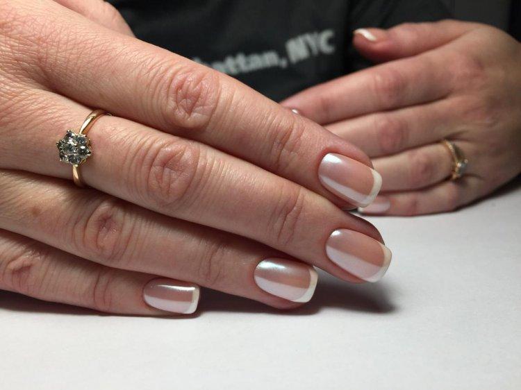 Френч 2020 с втиркой - фото маникюра