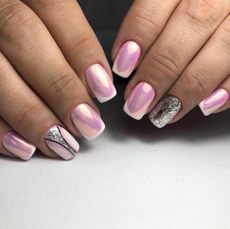 Френч 2020 с втиркой - фото маникюра