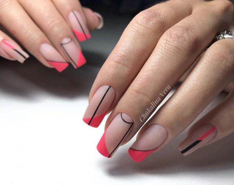 Френч на длинные ногти 2020 - фото маникюра