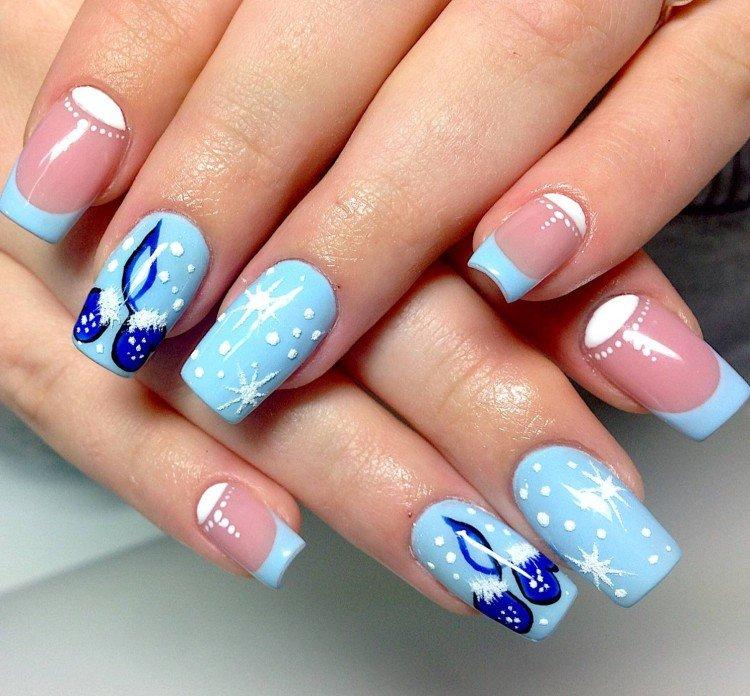 Французский маникюр на Новый год 2021