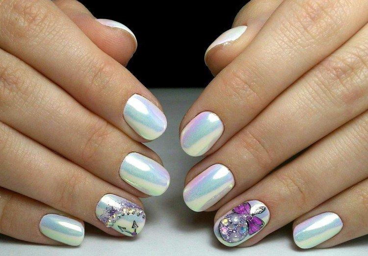 Маникюр с втиркой на Новый год 2021