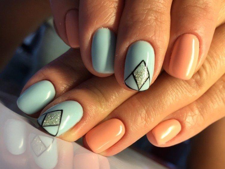 Простая геометрия - Маникюр в школу на короткие ногти