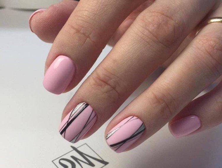 Простая геометрия - Маникюр в школу на короткие ногти