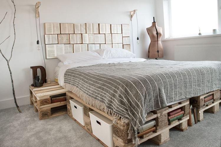 Кровать - Мебель из поддонов своими руками фото и идеи