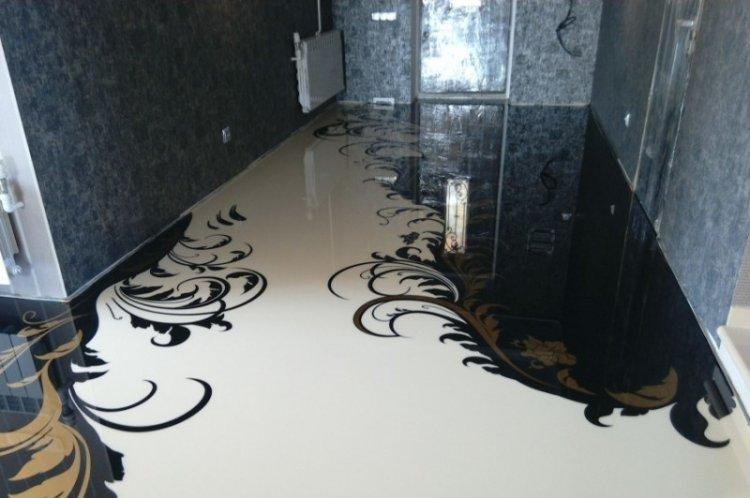 Наливные 3D-полы в прихожей и коридоре - фото