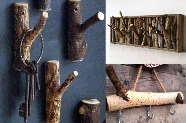 Ключница из веток дерева - Настенная ключница для прихожей своими руками