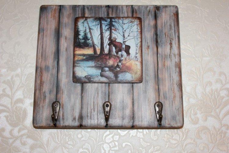 Настенная ключница для прихожей своими руками - фото