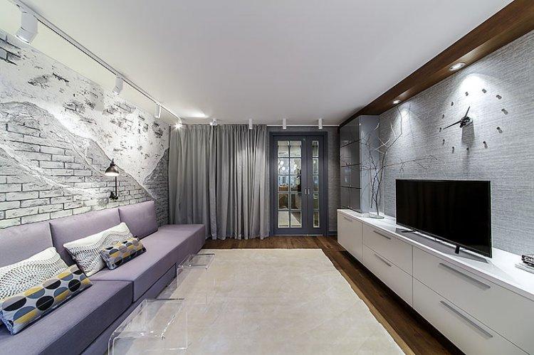 Матовые натяжные потолки в зале (гостиной)