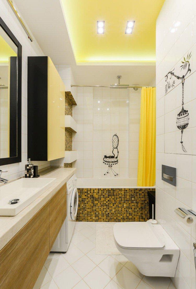 Натяжные потолки с подсветкой в ванной комнате