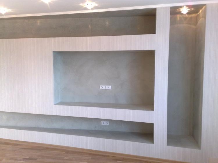 Ниша из гипсокартона под телевизор своими руками