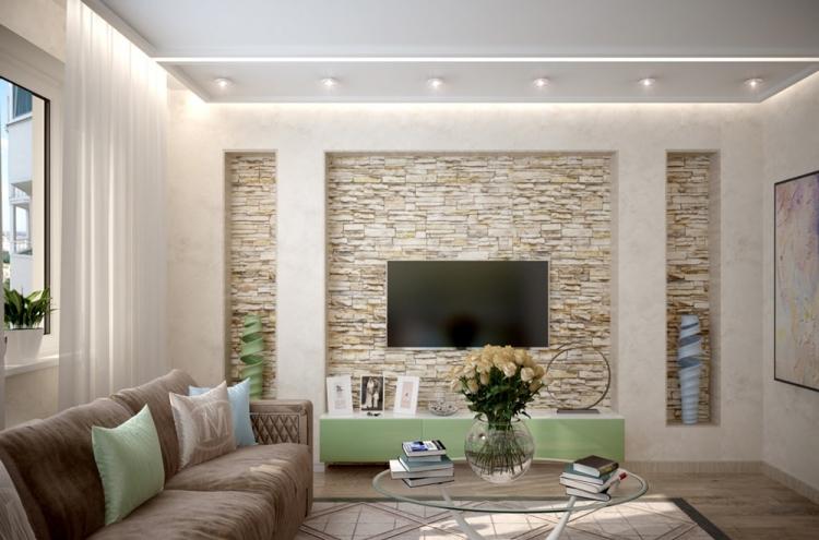 Ниша из гипсокартона под телевизор - фото