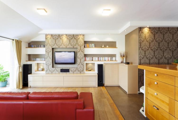 Ниша из гипсокартона под телевизор - фото