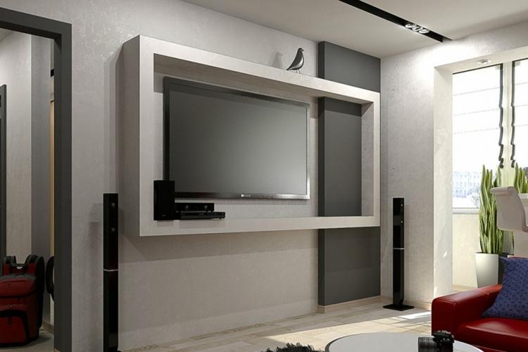 Ниша из гипсокартона под телевизор - фото