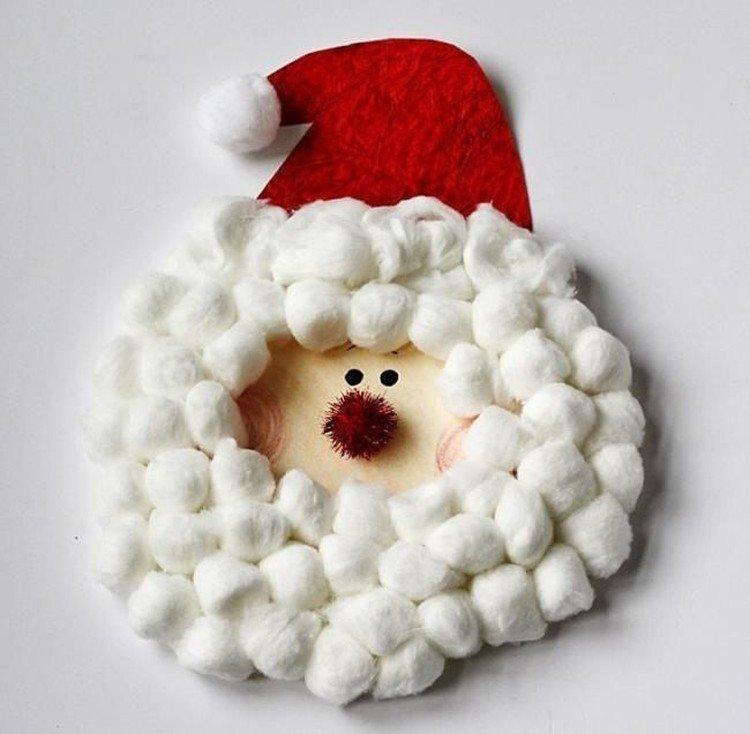 Дед Мороз из ваты - Новогодние поделки для детей своими руками