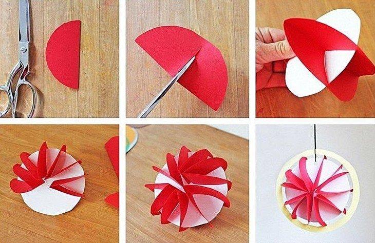 Елочный шар - Новогодние поделки из бумаги для детей