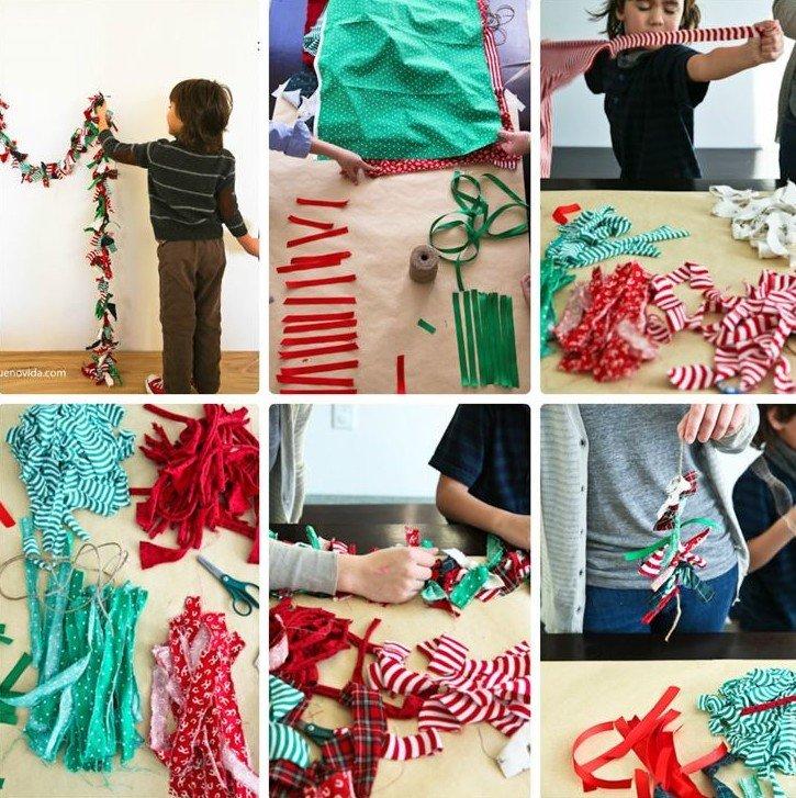 Гирлянда из узелков - Новогодние поделки в детский садик своими руками