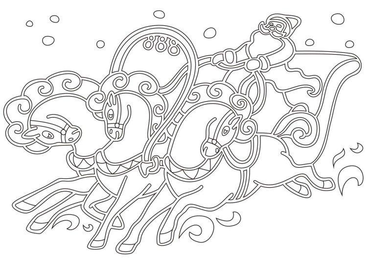 Дед Мороз - Новогодние трафареты 2021