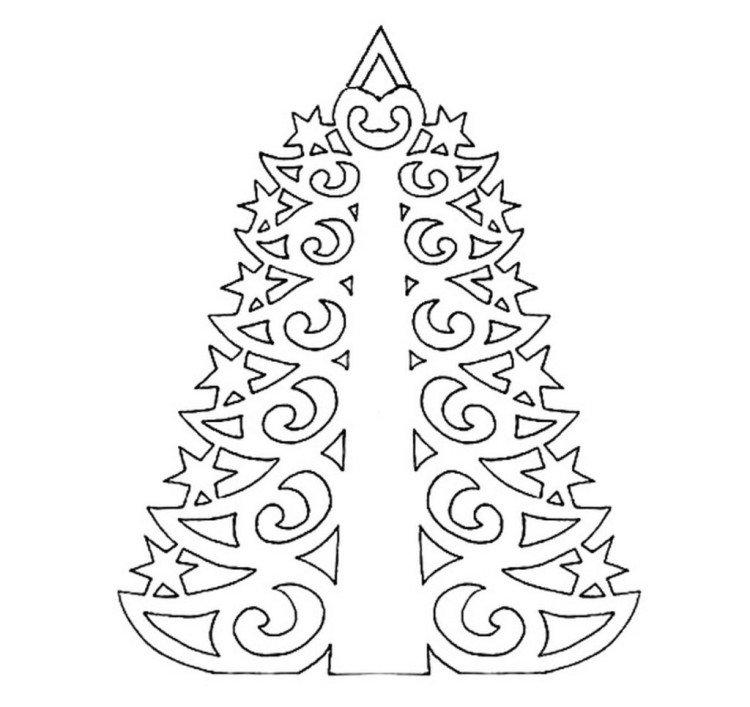 Елка - Новогодние трафареты 2021