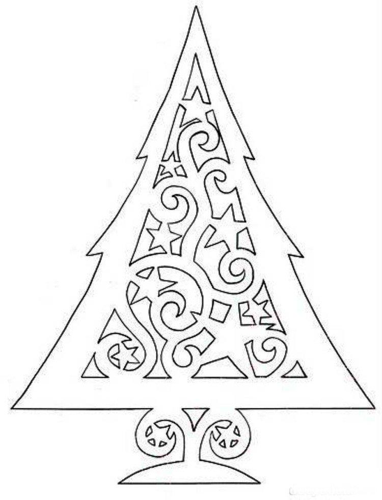 Елка - Новогодние трафареты 2021