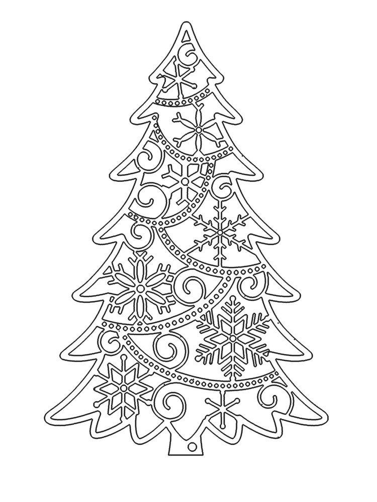 Елка - Новогодние трафареты 2021