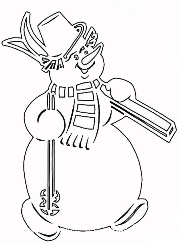 Снеговик - Новогодние трафареты 2021