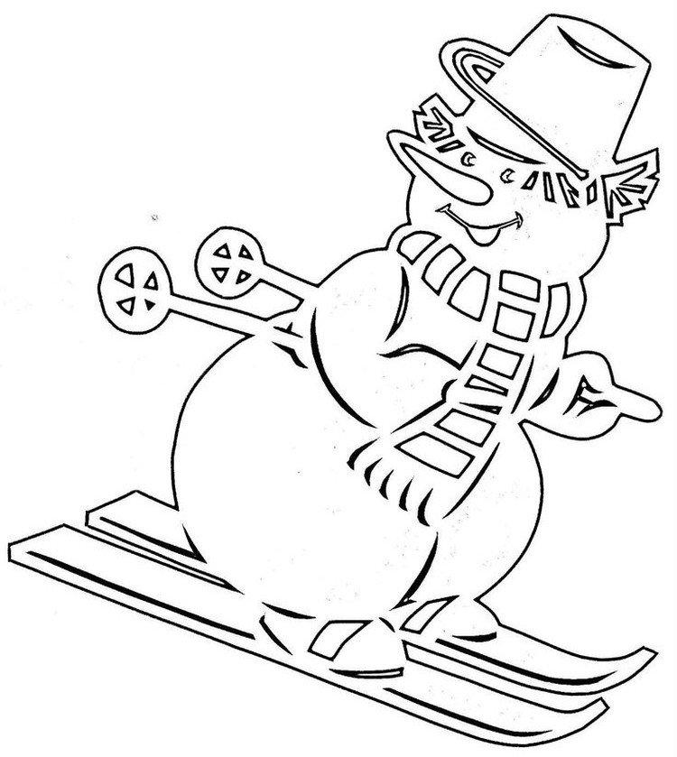 Снеговик - Новогодние трафареты 2021