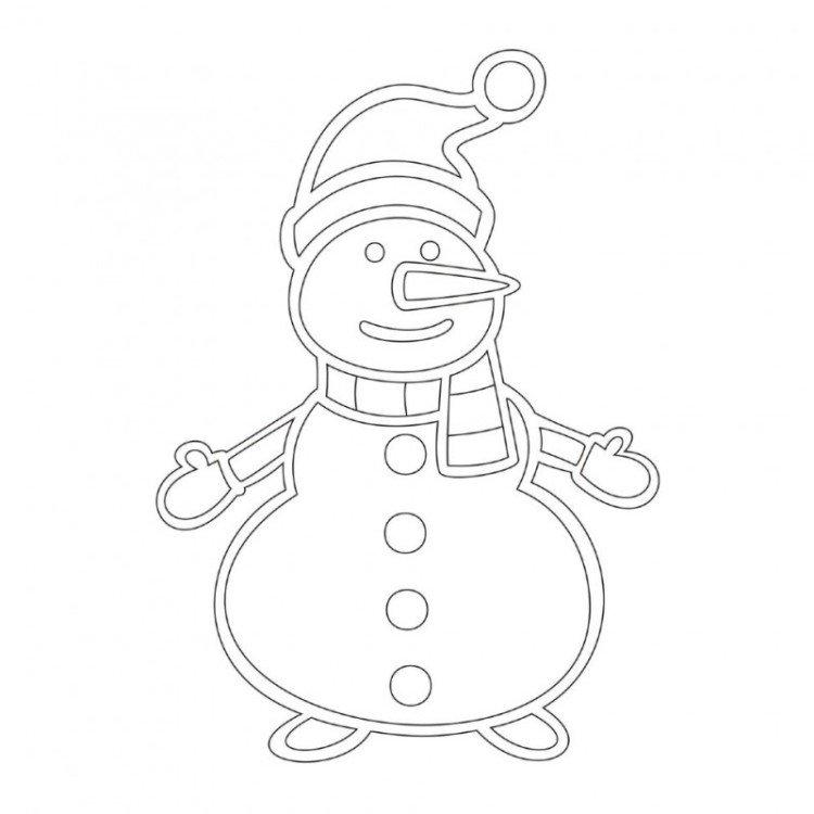 Снеговик - Новогодние трафареты 2021