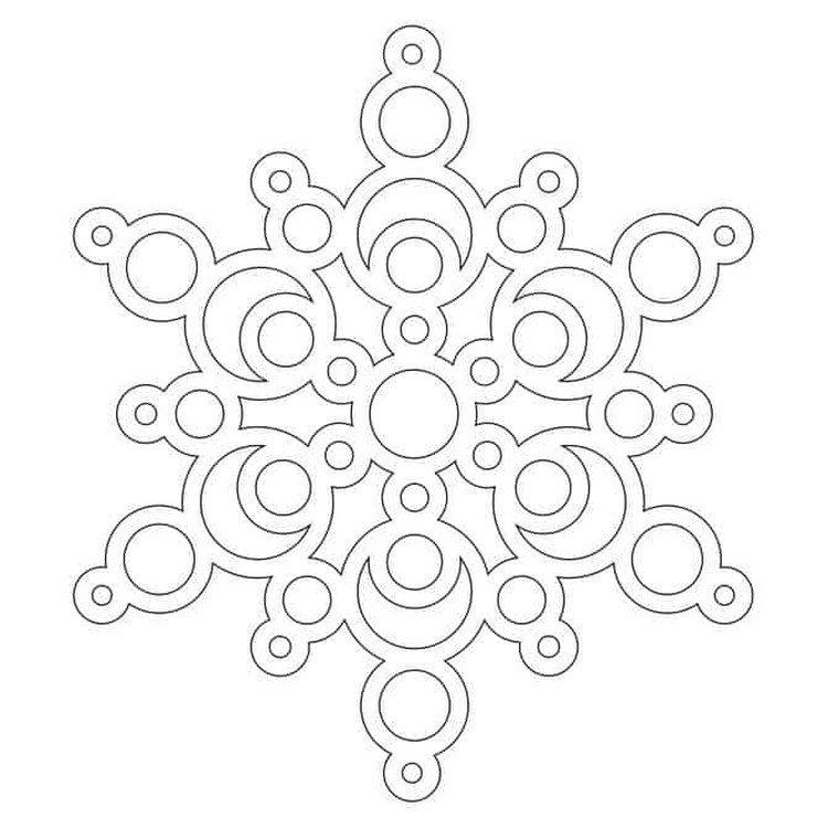 Снежинка - Новогодние трафареты 2021