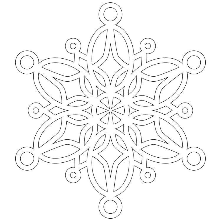 Снежинка - Новогодние трафареты 2021