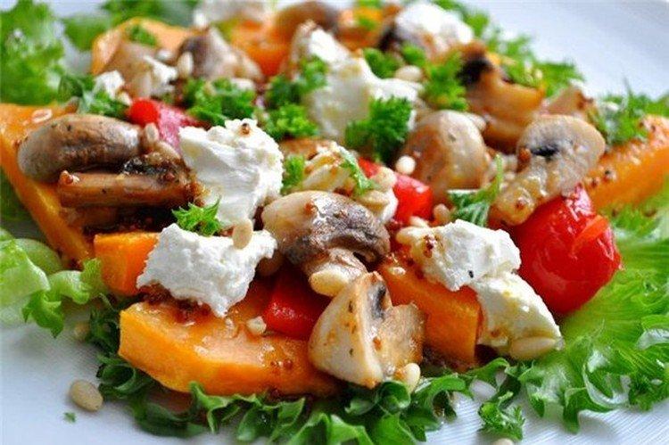 Тыква с грибами - Новогодние закуски рецепты