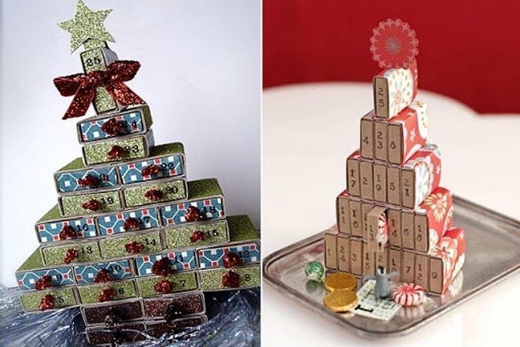 Новогодний адвент-календарь из спичечных коробков своими руками