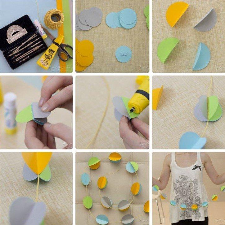 Бумажные бусины - Новогодняя гирлянда своими руками