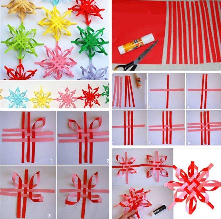 Объемные новогодние снежинки - Новогодняя гирлянда своими руками