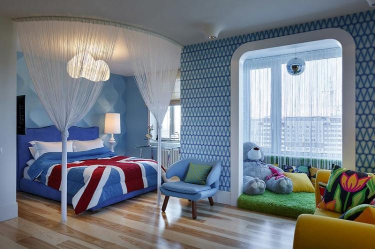 Синий - Цвет обоев для детской комнаты