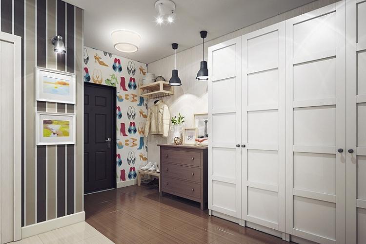 Правильное комбинирование обоев в прихожей