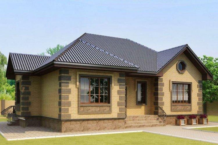Одноэтажные дома из кирпича - проекты и фото