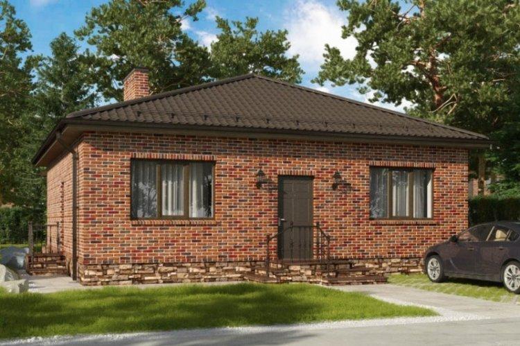 Одноэтажные дома из кирпича - проекты и фото