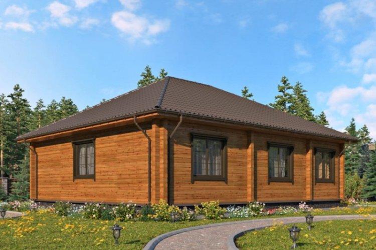 Одноэтажные дома из бруса - проекты и фото