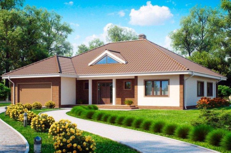Одноэтажный дом с гаражом - проекты и фото