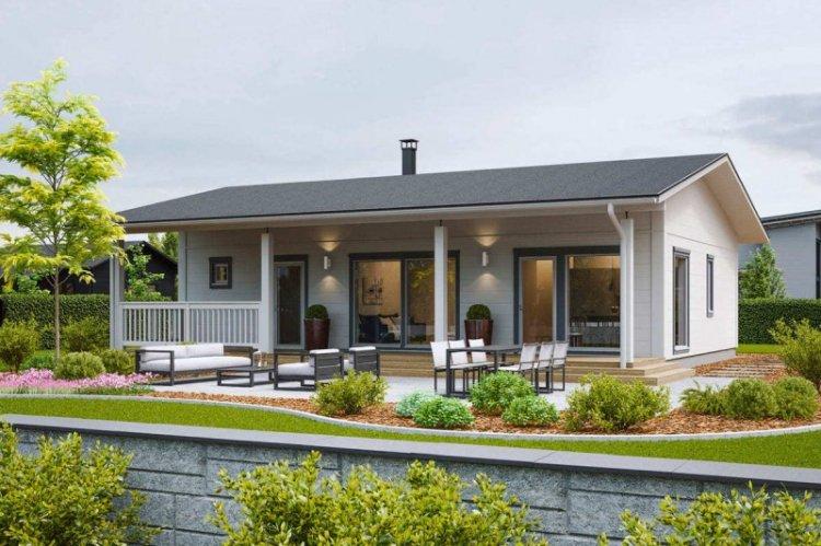 Одноэтажные дома с террасой - проекты и фото