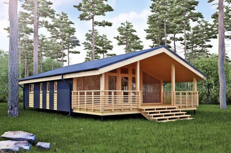 Одноэтажные дома с террасой - проекты и фото