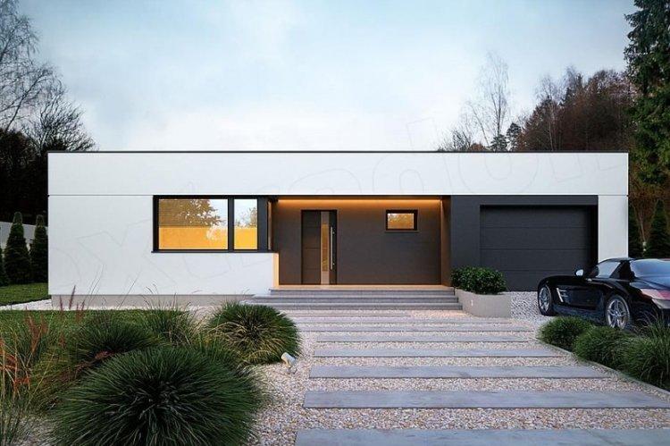 Одноэтажный дом с плоской крышей - проекты и фото