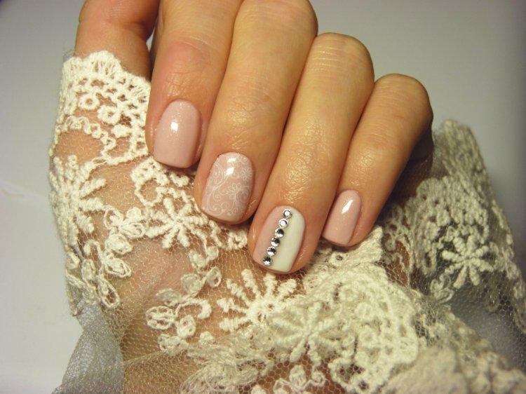 Осенний свадебный маникюр 2020 - фото