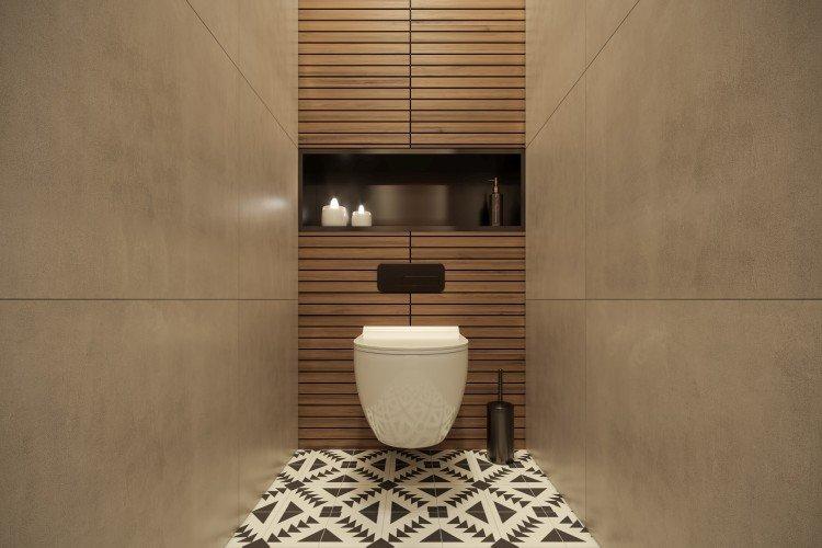 Особенности помещения - Отделка стен в туалете