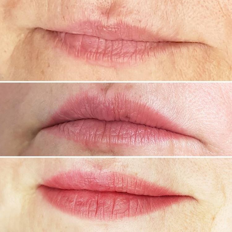 Перманентный макияж губ - фото до и после
