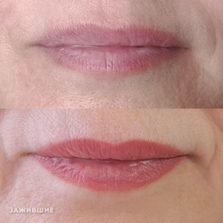 Перманентный макияж губ - фото до и после