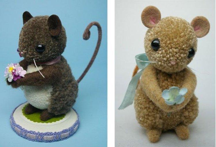 Новогодняя крыса из помпонов - Подарки на Новый год 2020 своими руками