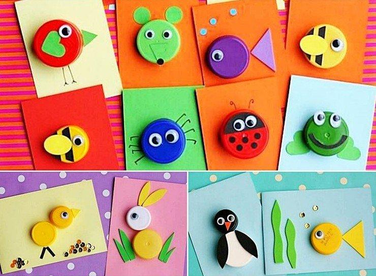 Аппликации из пробок - Поделки для детей 5-6 лет