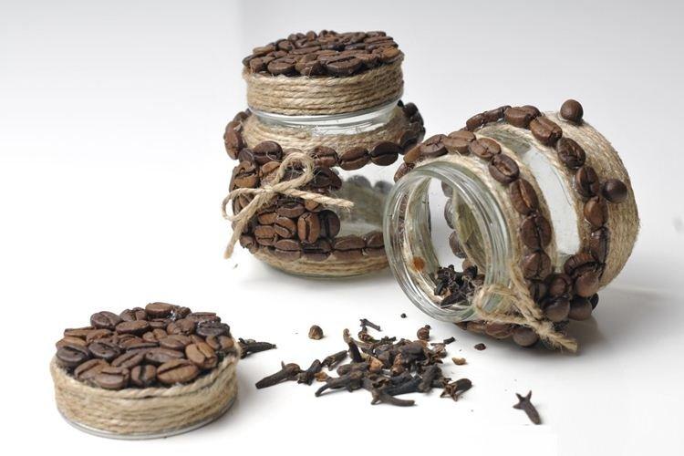 Банки - Поделки из кофейных зерен своими руками